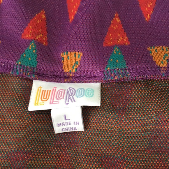 LuLaRoe Cassie Skirt NWT Purple with Design - Picture 3 of 5